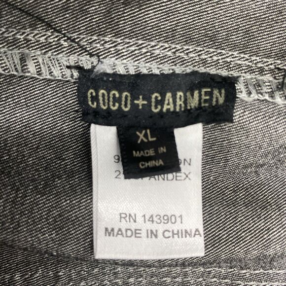 Coco + Carmen Skirt Womens XL Gray Reptile Raw Hem‎ Knee Length Back Pockets - Picture 3 of 12